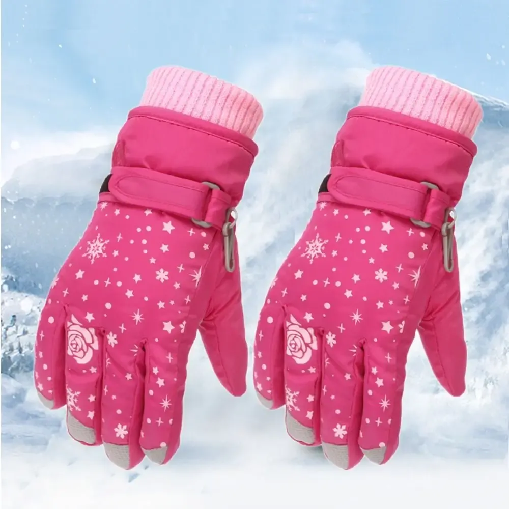 Pairs Kids Ski Gloves Winter Waterproof Gloves Children Warm Thick Full  Finger Mittens Snow Gloves For Girls (6-9 Year-Old