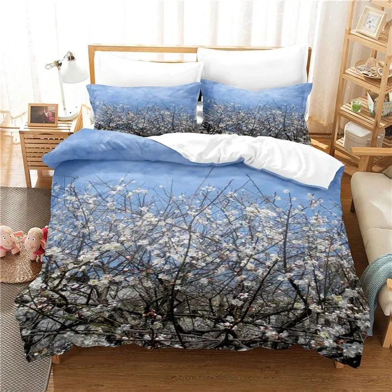 Bedding Sets Plum Blossom Set For Bedroom Soft Bedspreads Bed Home Comefortable Duvet Cover Quilt And Pillowcase