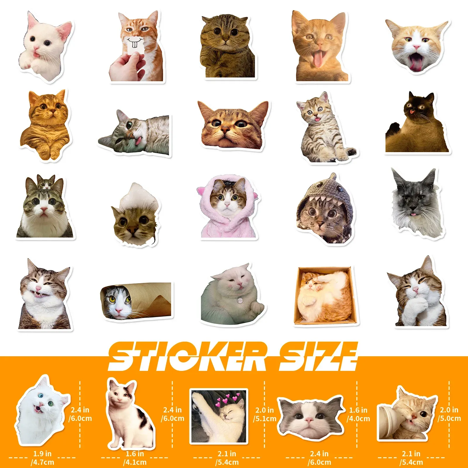 50-Pack Purrfect Cat Stickers: Unleash the Cuteness! from