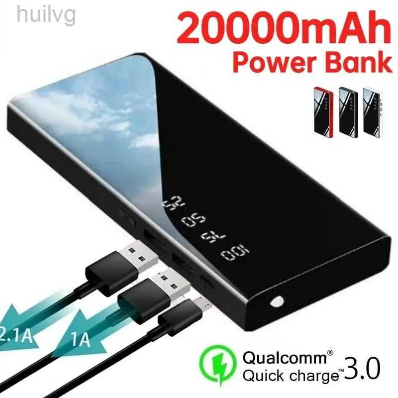 Banki zasilające z telefonu komórkowego 20000 mAh Digital Digital Digital Portable ładowarka zewnętrzna Bateria odpowiednia dla iPhone'a i Android USB Power Bank Mini Powerbank 2443