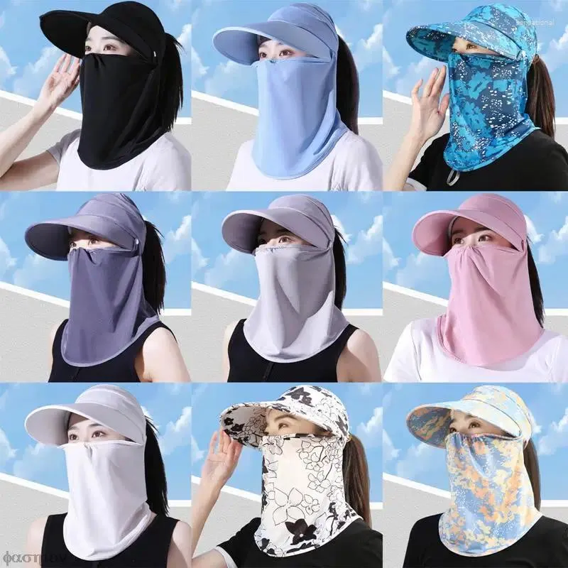 Breitkrempeln Hats Sun Hut für Frauen Schutzhalsabdeckung Koreanische Version Outdoor faltbar Sommer Anti-UV