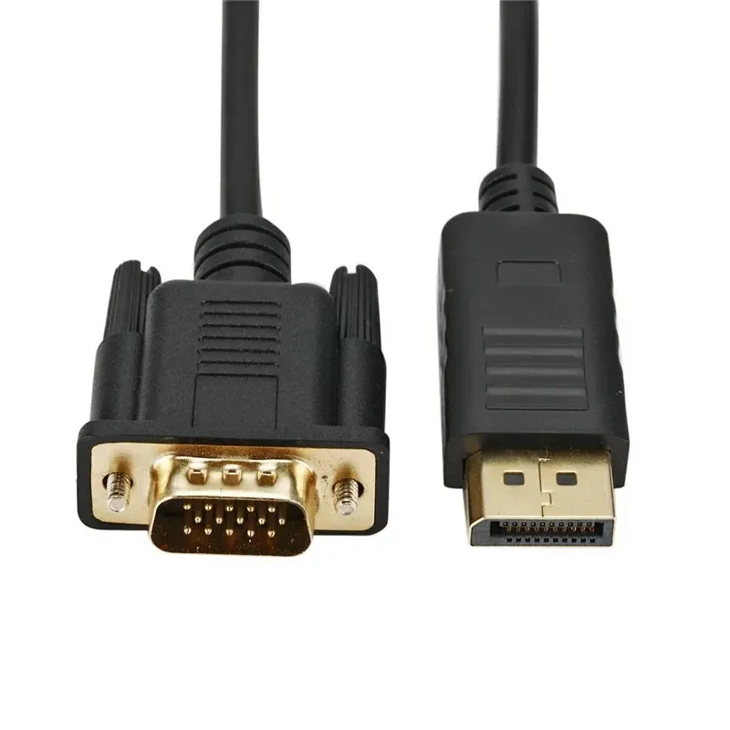 2024 Displayport Display Port DP в кабель адаптера VGA 1,8 млн. Мужчина -мужской конвертер для компьютерного компьютера.