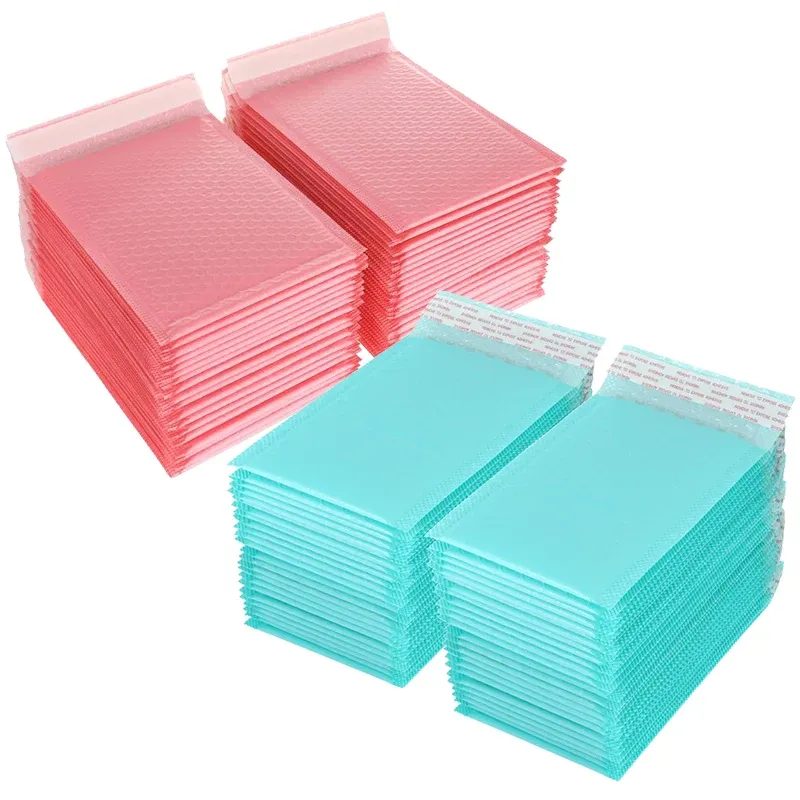 Pens 50pcs Mailer Poly Bubble Padded Mailing Envelopes for Mailer Gift Packaging Self Seal Bag Bubble Padding Pink Yellow Blue