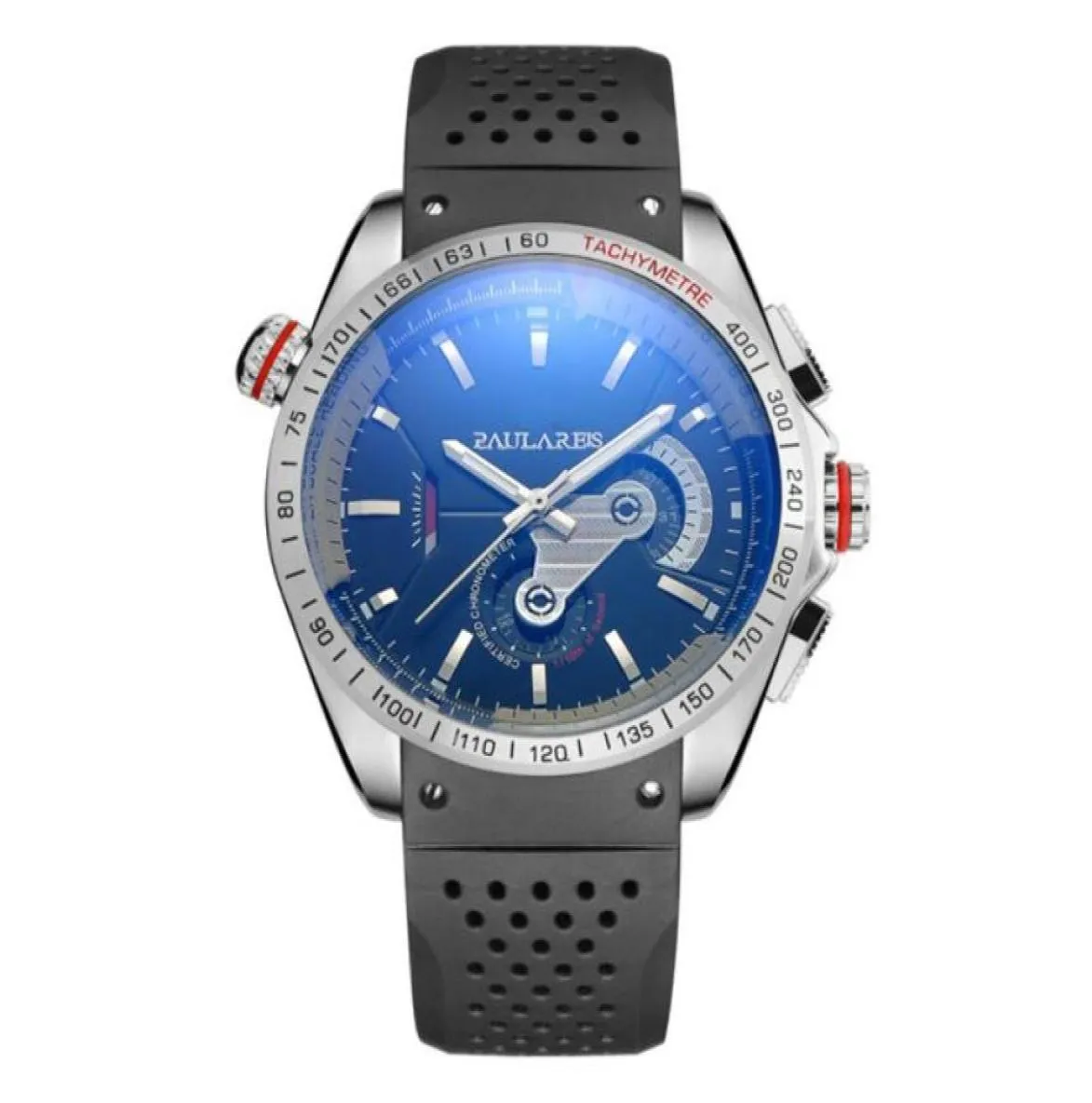 Casual Sport Mens Watches Mechanical Automatic Clock Subdial Work Chronograph Watch Silicone Watchband Lifestyle Waterproof Pilot 3856192
