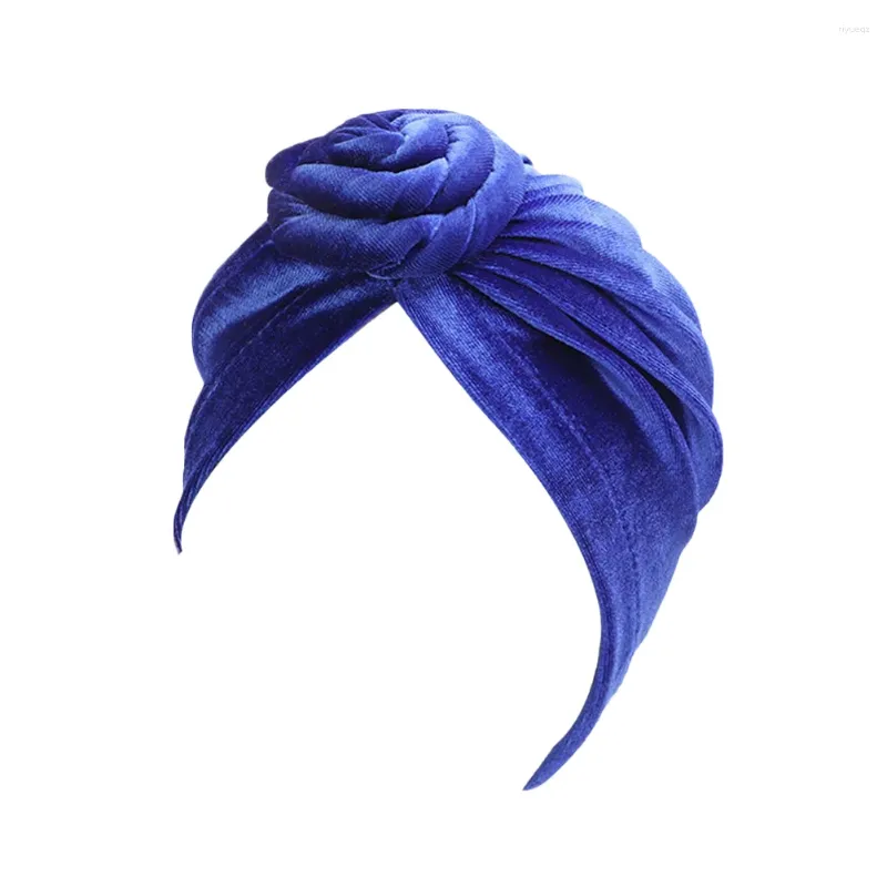 Bérets Swirl Bonnet Bohemian Hat Style National Style Turban bleu
