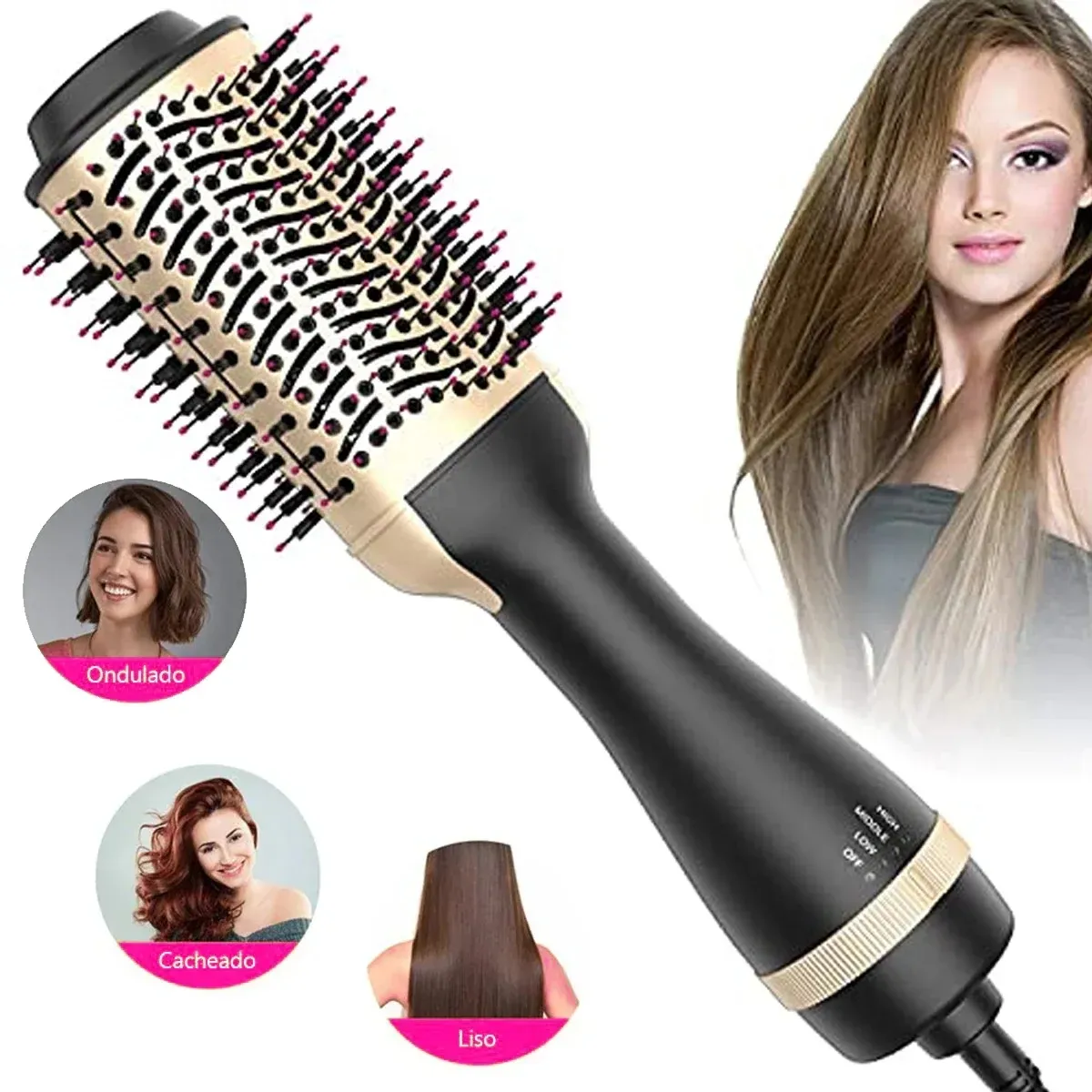 Professional Styling Dry And Wet Curly Straight Dual-Purpose Straight Hair Straightener Rool Hot Air Comb for Women