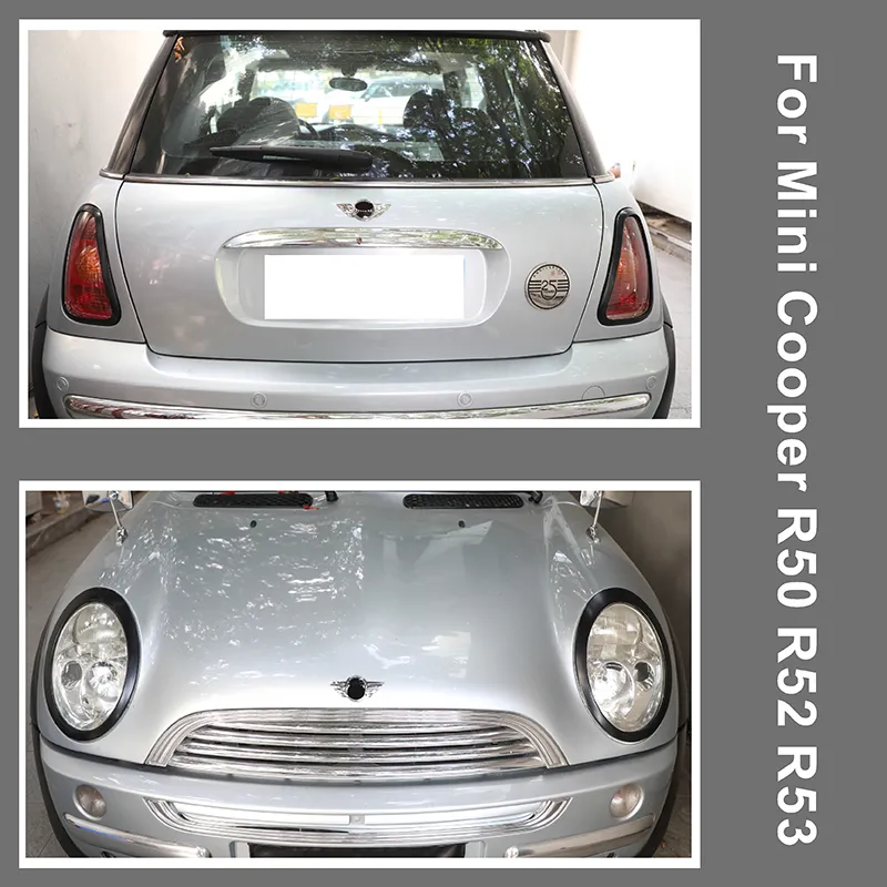 Black Headlight and Tail Light Frame Rings Cover for MINI Cooper S R50 ...