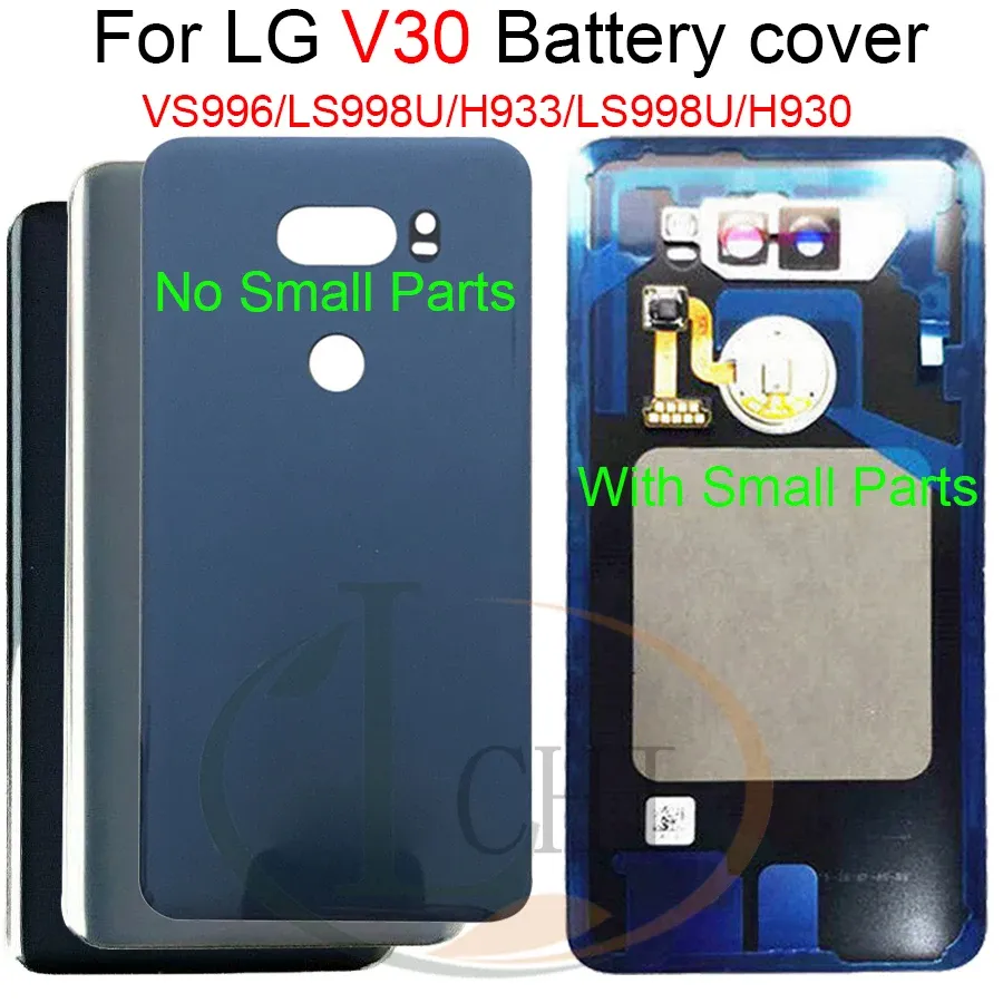 Vitre Arrière De Remplacement Pour LG V30 - Avec Adhésif Et Logo, Couleur Argent, Cache-batterie Et Coque Arrière