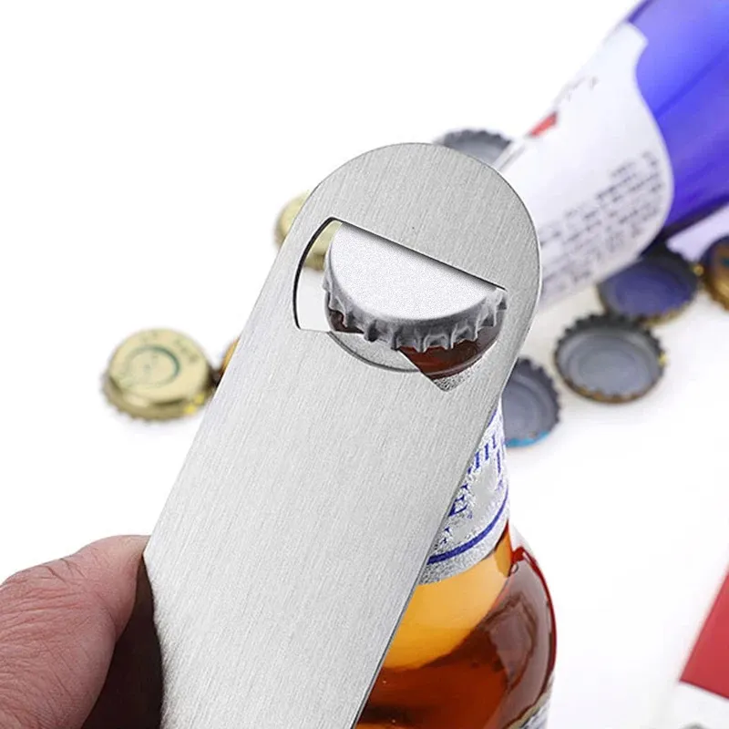 Mini Durable Remover Bar Blade Kitchen Tool Beer Bottle Opener Stainless Steel Flat Speed Bottle Cap Opener Cocina Home