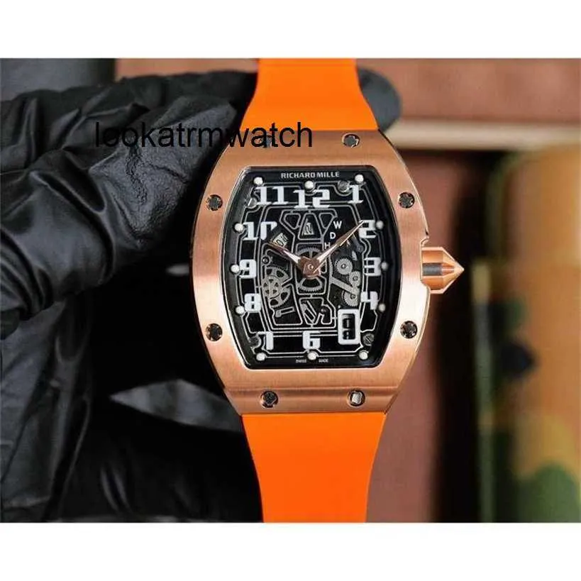 Männer Watch Richarmill Tourbillon Watch Automatische mechanische Armbanduhr Uhren Serie 055 Bubba Watson Edition Keramik Gummihandbuch Windwache