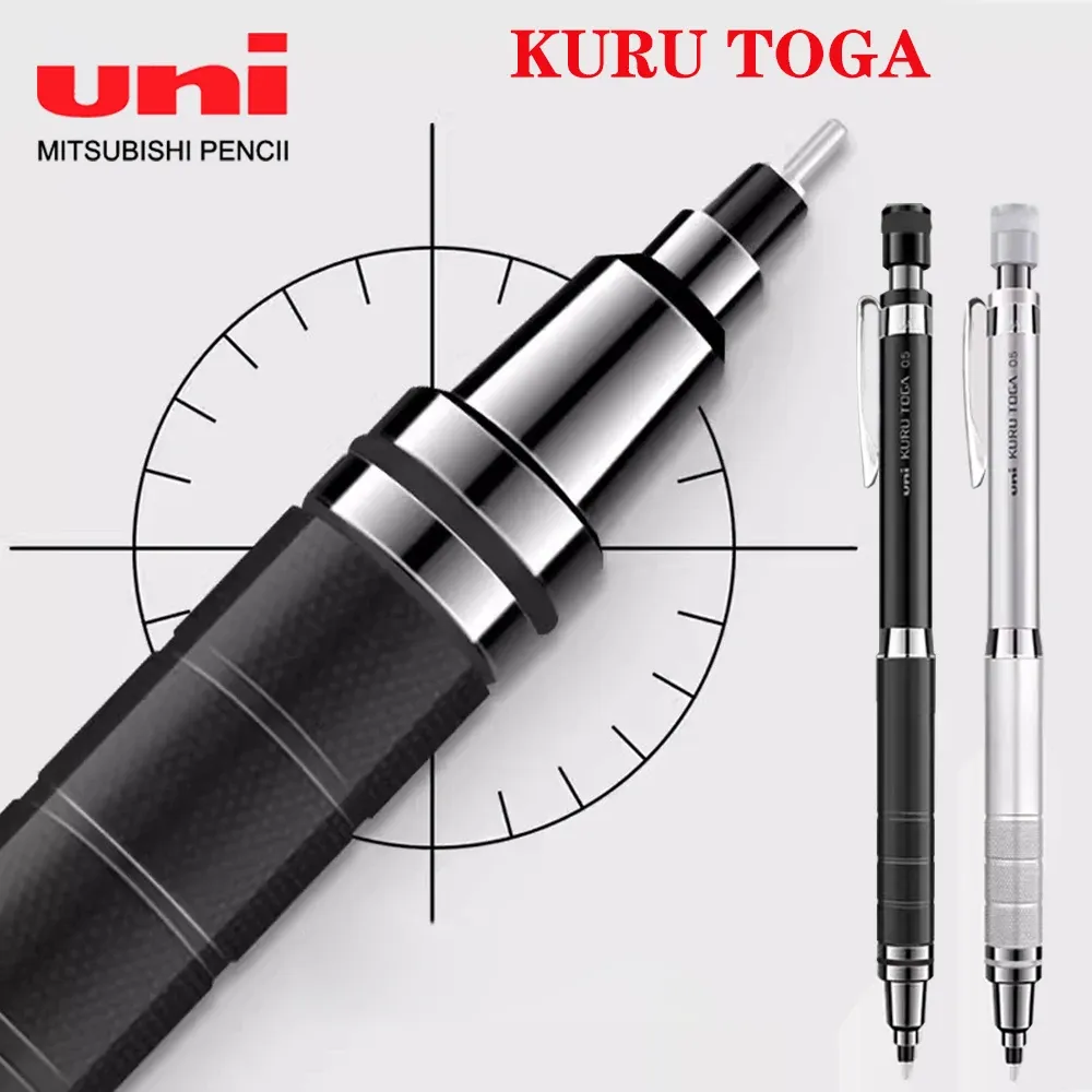 Bleistifte 1pcs Japan Uni Kuru Toga Mechanische Bleistifte Metallhandshake M51017 Bleikern Automatisch rotierende Stifte 0,5 mm niedliche Schreibwaren