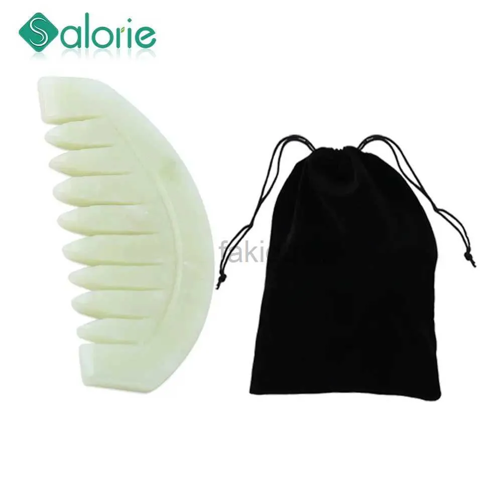 Massage Stones Rocce Jade Massage Pettle Head Massager Lady Care Care Natural Jade Stone Combs Gua sha Basket Basket Gouache Scapplace Giade Massager 240403