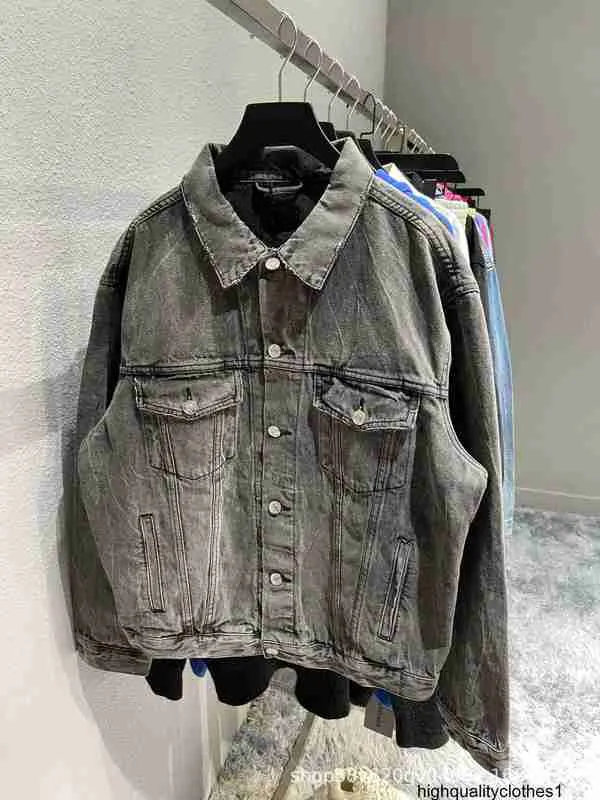 Designer High Version B Home Tanabata Liebe Stickerei Denim Jacke Modemarke Ins Paris verwendet Männer und Frauenpaarjacke 7DPJ