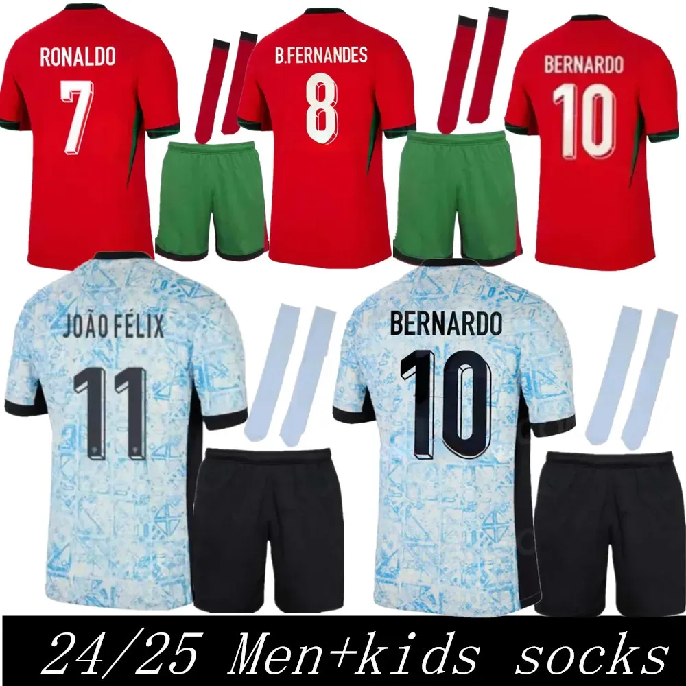 2024 Euro Cup Portuguesa Portugal Soccer Jerseys women Men Kids Kit socks 24 25 National Team RONALDO B.FERNANDES JOAO FELIX FERNANDES player Fan Football Shirt