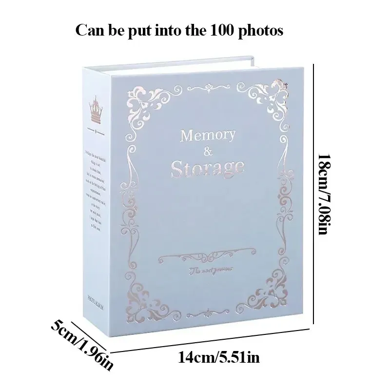 2024 6 pouces Bronzing Photo Album de grande capacité Hold 100 Photos Memory Photos Book Book Book Photo Case Photo Album Frame For Kids