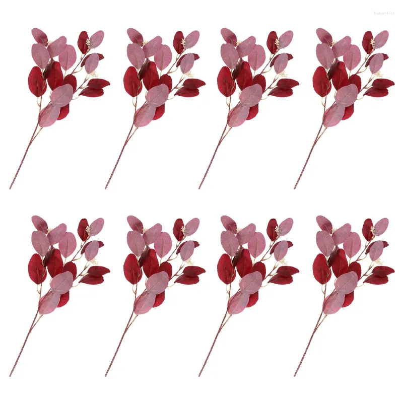 Decorative Flowers Simulated Eucalyptus Leaves Faux Stem Leaf Picks Simulation Artificial Stems Branch Plant Adornments Plants