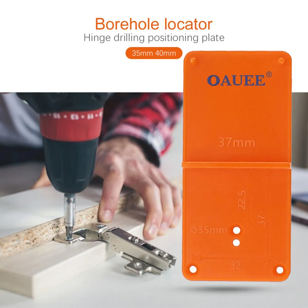 2pcs Hinge Hole Jig Template Hinge Hole Drill Guide Locator For Door