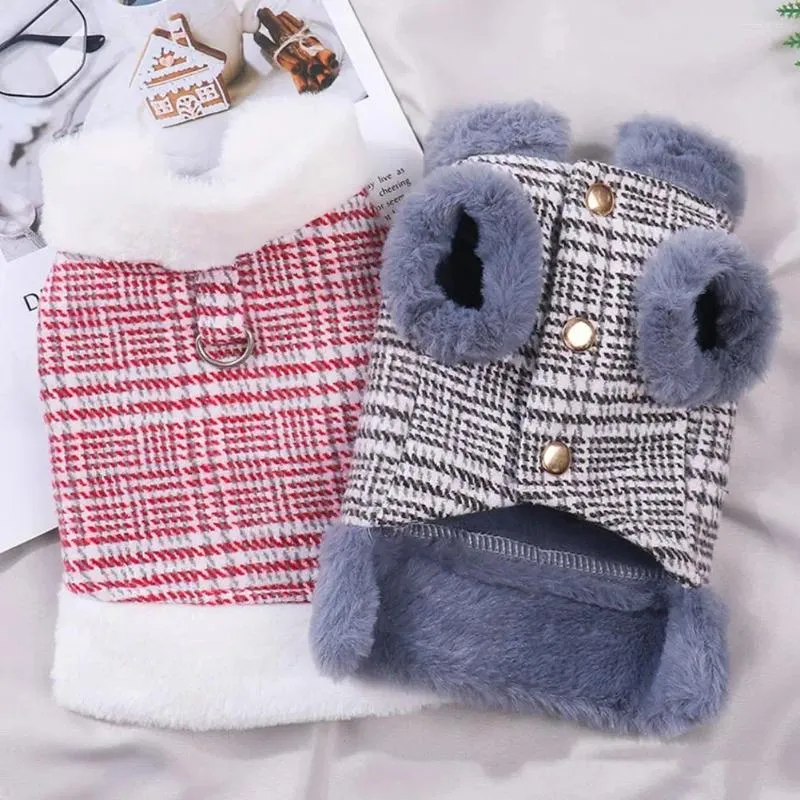 Vestuário para cães, roupas de estimação aconchegantes, colete colorido elegante com anel de tração, casaco de inverno quente, roupa confortável para gatos