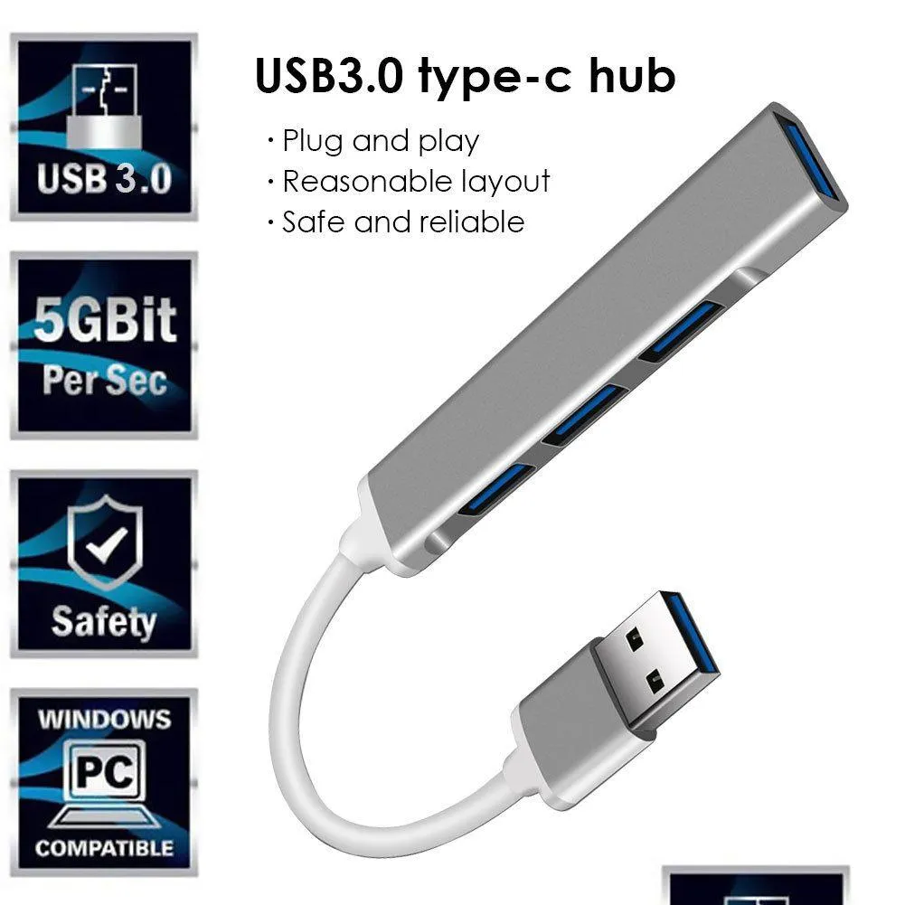 USBハブハブ3.0スプリッターUSB3.0タイプCアダプタードロップ配信コンピューターネットワーキングコンピューターアクセサリーottyq