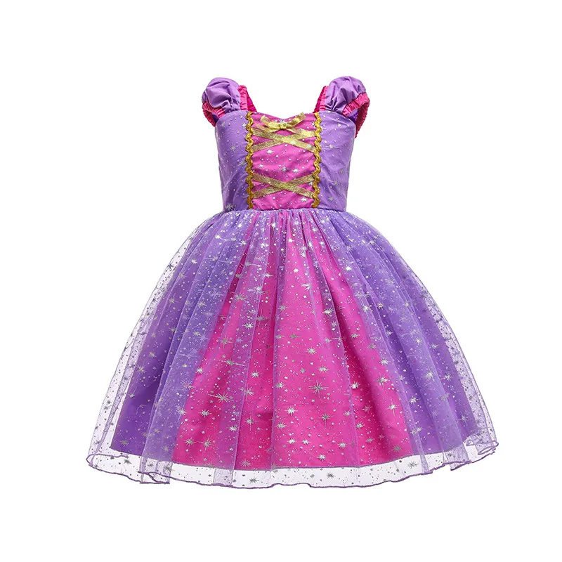 white christmas dresses Posh Peanut Toddler Girl's Disney Rapunzel Twirl Bodysuit Dress in Purple, 2 Toddler, Viscose from Bamboo main image 1
