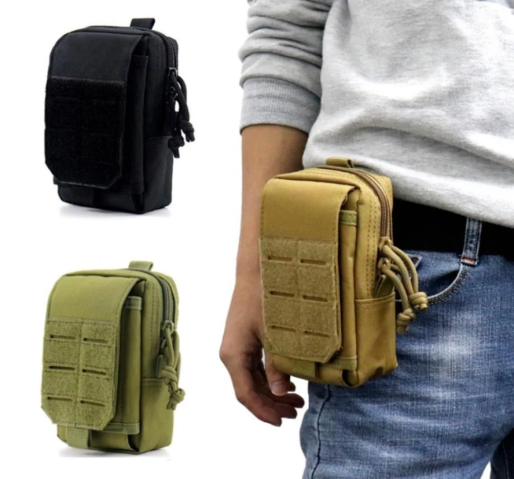 Nylon Taktische Molle Tasche Männer Taille Gürtel Tasche Outdoor Sport Geldbörse Handy Fall Armee EDC Pack Jagd Werkzeug Bag5664665