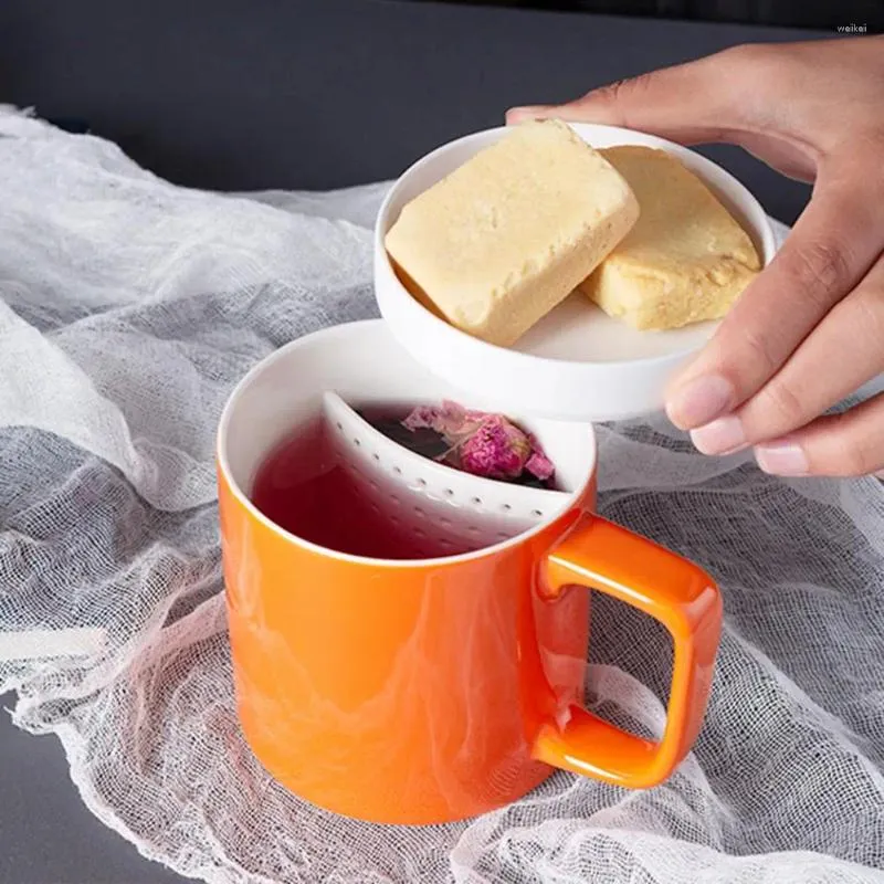 Tassen, Mehrzweck-Teetasse, große Kapazität, Keramik, mit Filterdeckel für Zuhause, Büro, Geschenk, Damen-Siebbecher