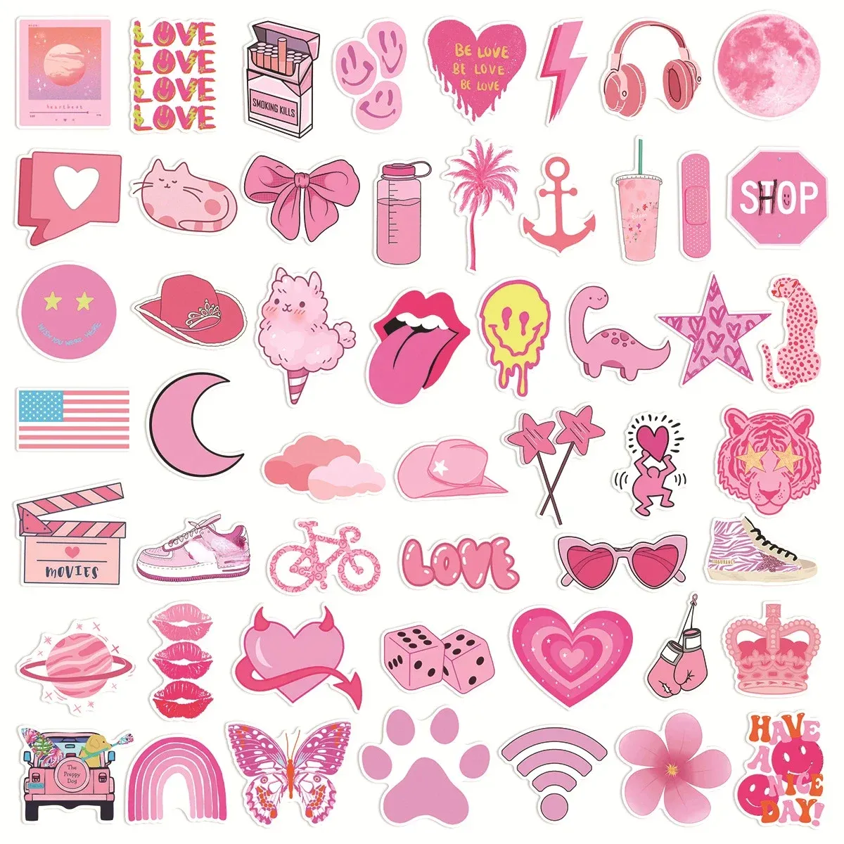 Pink VSCO Cute Girl Stickers Aesthetic