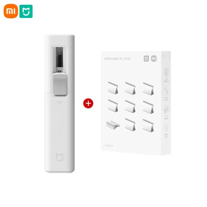 Kontrol Xiaomi Mijia El Kağıt Clipper 168 /368 Doldurulmuş Metal İtmen Zımbası Kipleri Belge Bağlama Kırtasiye Malzemeleri