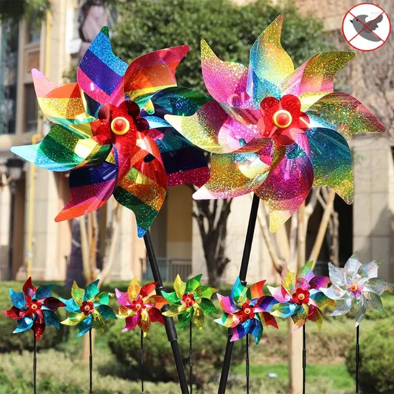 Gartendekorationen Windmühle Vogelschutzschutz Outdoor Dekoration Vogel-Scaring Wind Spinner Kinder Spielzeug Orchardschutz