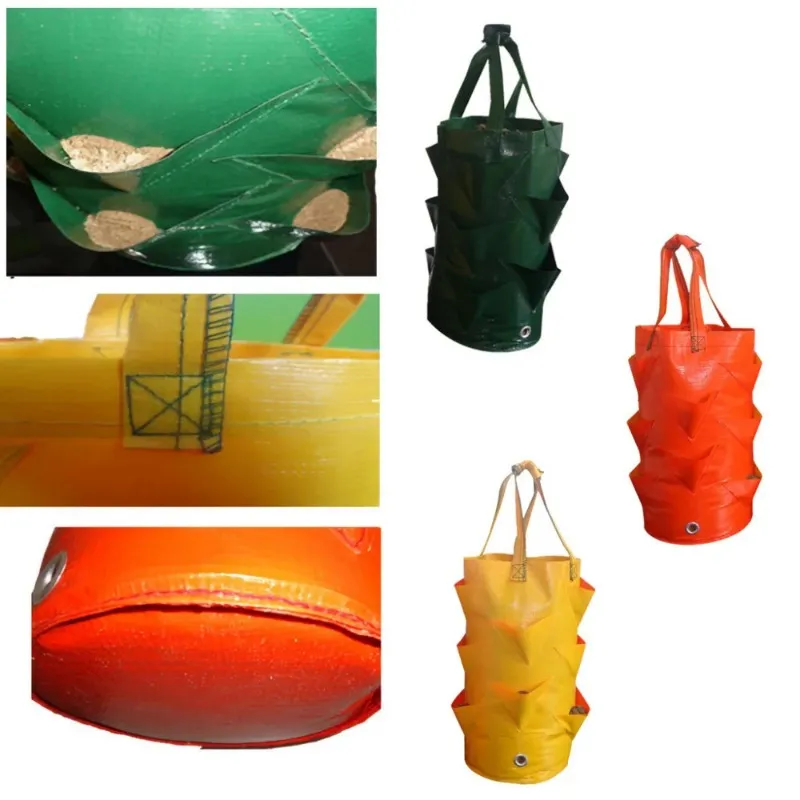 Sac de culture de plantation de fraises, 3 Gallons, conteneur multi-bouche, pochette de plantation de racines, Pot de plante de bonsaï, fournitures de jardin