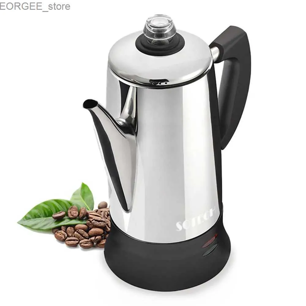 Kaffestillverkare Rostfritt stål Electric Coffee Sensor kan brygga kaffemaskin Set 110V 220V kaffefyllningsverktyg 12 koppar Kaffeentusiast Gift Y240403