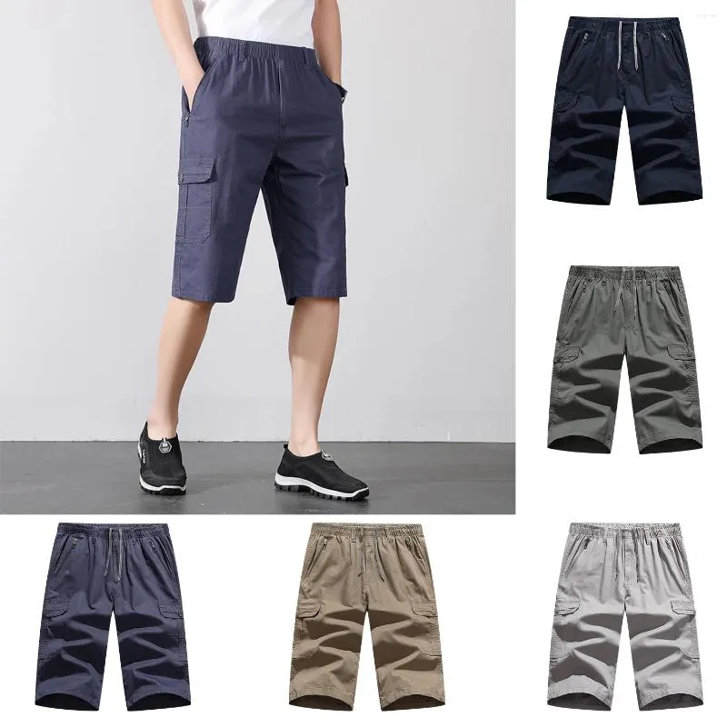 Shorts pour hommes Summer Pant Coton Coton Contrôlé Couleur Couleur desserre légèrement élastique mince et respirante quotidiennement