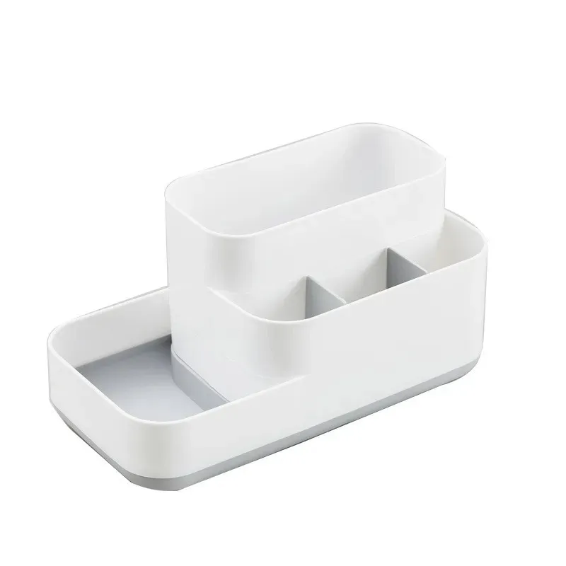 Organizzatore trucco in plastica Scatola bagno Bolla di stoccaggio Cosmetico Organizzatore Office Desktop Make Up Jewelry Storage Box Container Sundries