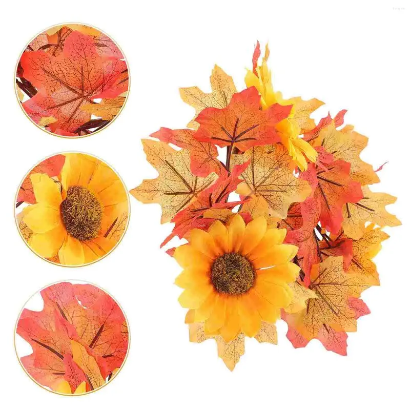 Candle Holders Fall Decor Maple Wreath Door Hanging Rings Party Ornament Front Harvest Festival Wreaths