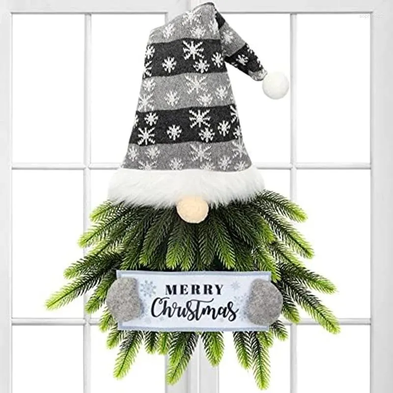 Decoratieve bloemen 1 pc's kerstkrans Krans Windwanddecoraties voor voordeur Merry hanging bord Home Indoor Buiten Decor