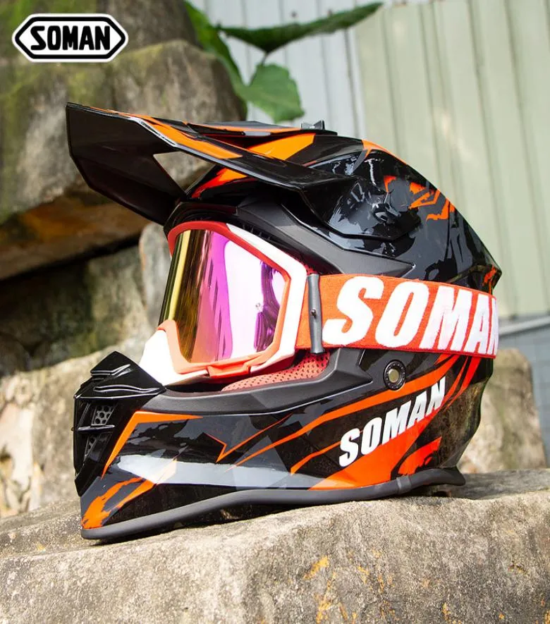 Soman Professional Arai Motocross Helmets 2022 With Wearable Glasses