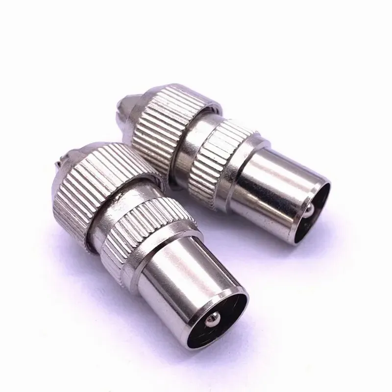 Nickel-Plated Metal Antenna TV Plug Cable TV Video RF Cable Plug Bamboo Head RF Male 9.5 Head