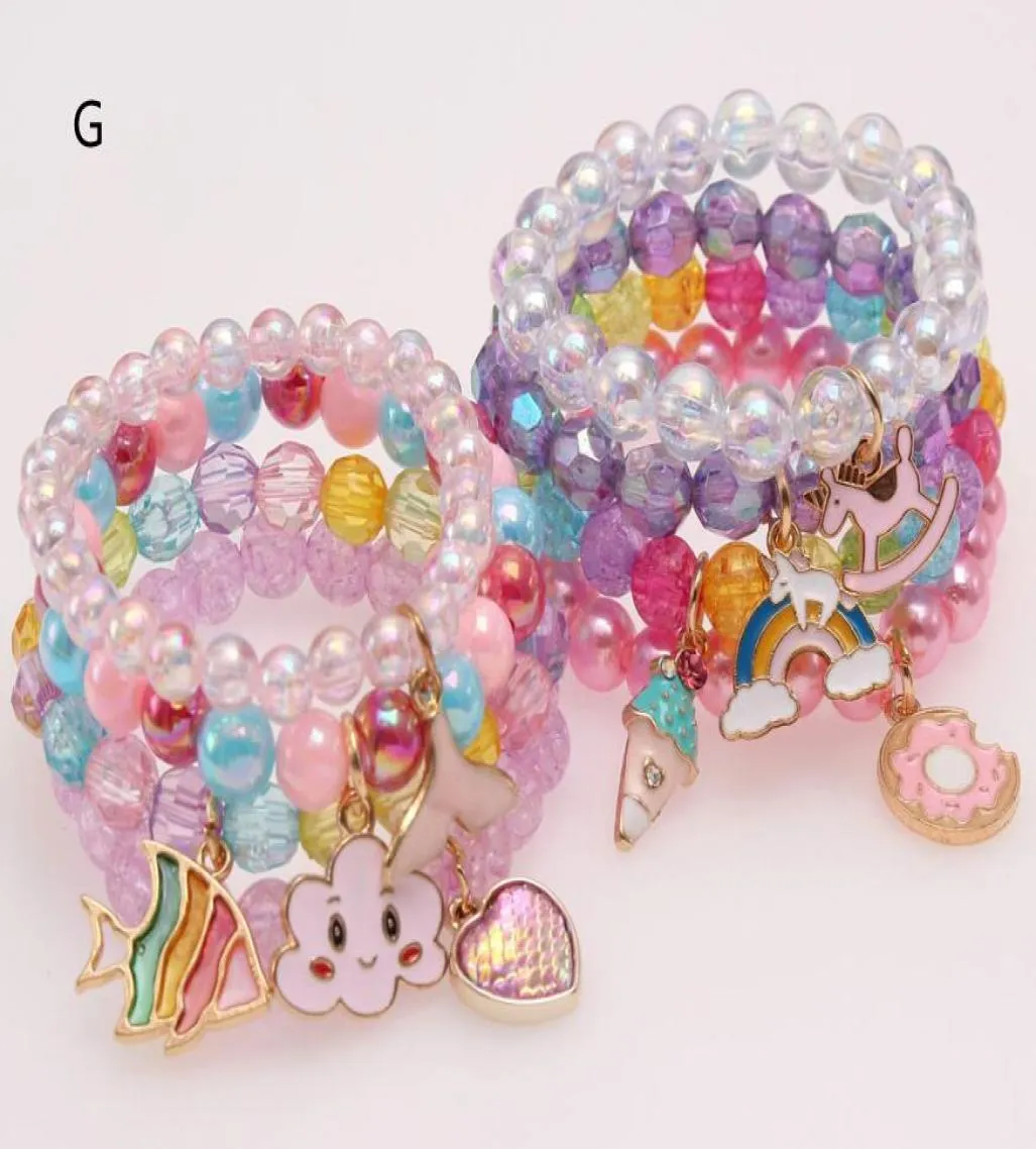 Multi Candy kralen Kinderen Lucky Jewelry Bracelet Happy Children Love Heart Charms armbanden Girl Student cadeau6499865