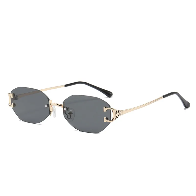 2024 Fashion Luxury Designer Able Metal Oval Small Frame Solglasögon för män och kvinnor Wild Outdoor Street Photography Solglasögon för förare Business Solglasögon