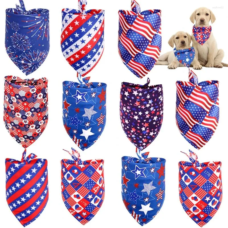 Dog Apparel 30pcs Dogs Bandanas For 4th July Bulk Small Cat Independence Day Pet Bandana Grooming Products