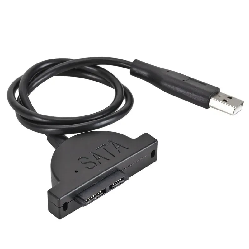 USB 2.0 tot Mini SATA II 7+6 13PIN -adapter voor laptop CD/DVD ROM Slimline Drive Converter Cable -schroeven Steady Style 1 stcs