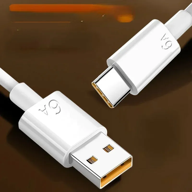 6A 66W USB TYPE C Câble super rapide pour Huawei Mate 40 50 Xiaomi 11 10 Pro Oppo R17 Charge rapide USB C câble du câble de données Cordon