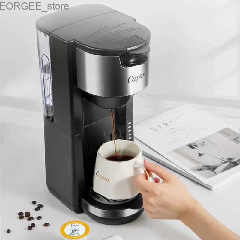 Caffetterie Cafetera Macchina da caffè Expresco per ufficio americano e macchine da caffè a capsula da tè automatica Y240403