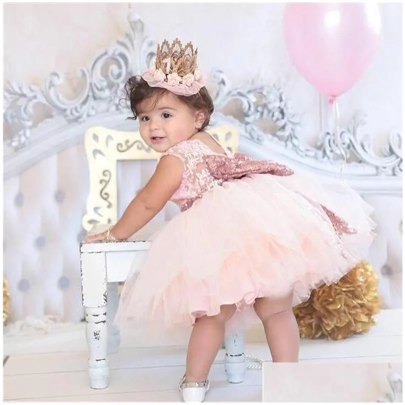 Girl'S Dresses Girls Princess Girl Wear Sleeveless Bow Dress For 1 Year Birthday Party Toddler Costume Summer Events Ocn Vestidos Drop Dhudi