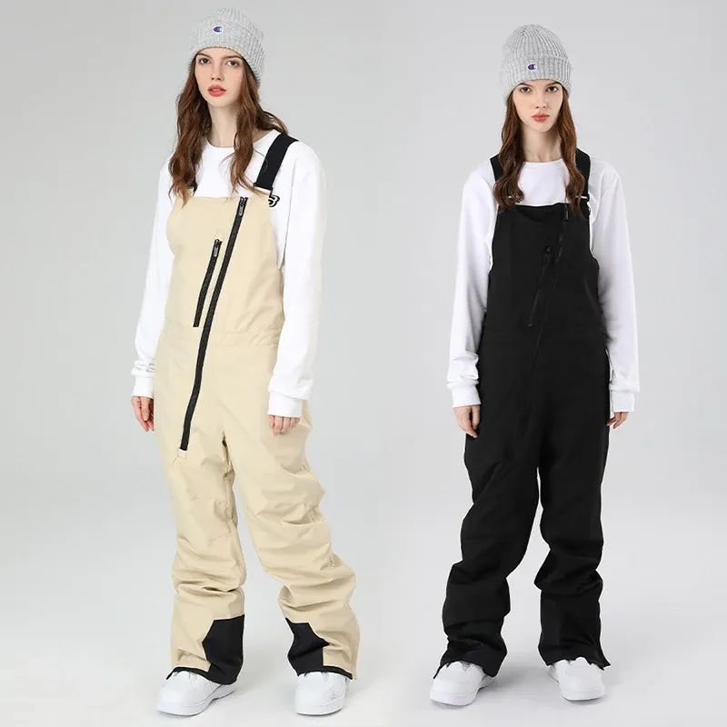 Poles 2022 New Women One Piece Ski Pants Men Snowboard Pants Overalls Warm Windproof Waterproof Jumpsuits Snow Trousers Skiing Suits