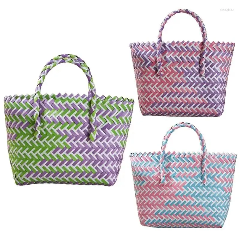 Sacs de rangement sac à épaule tissé à la main femmes filles mignonnes de plage d'été boho fourre-tote sac à main dames femelles sacs à main pour coloré