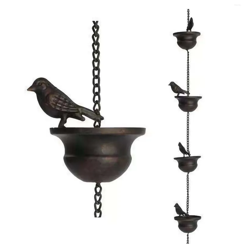 Tuindecoraties 1 PC Creative Birds Metal Rain Chain Catcher voor Courtyard Gutter Dak Decoration Drainage Downspout Tool