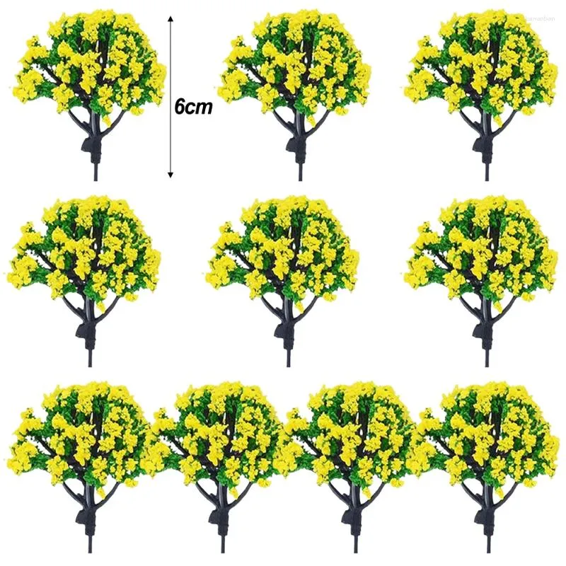 Fiori decorativi 10pcs 1/150 1/100 Scala Modello artificiale Alberi della ferrovia Train Layout Scenery Architettura per bambini Building Paesaggio Building fai da te fai da te