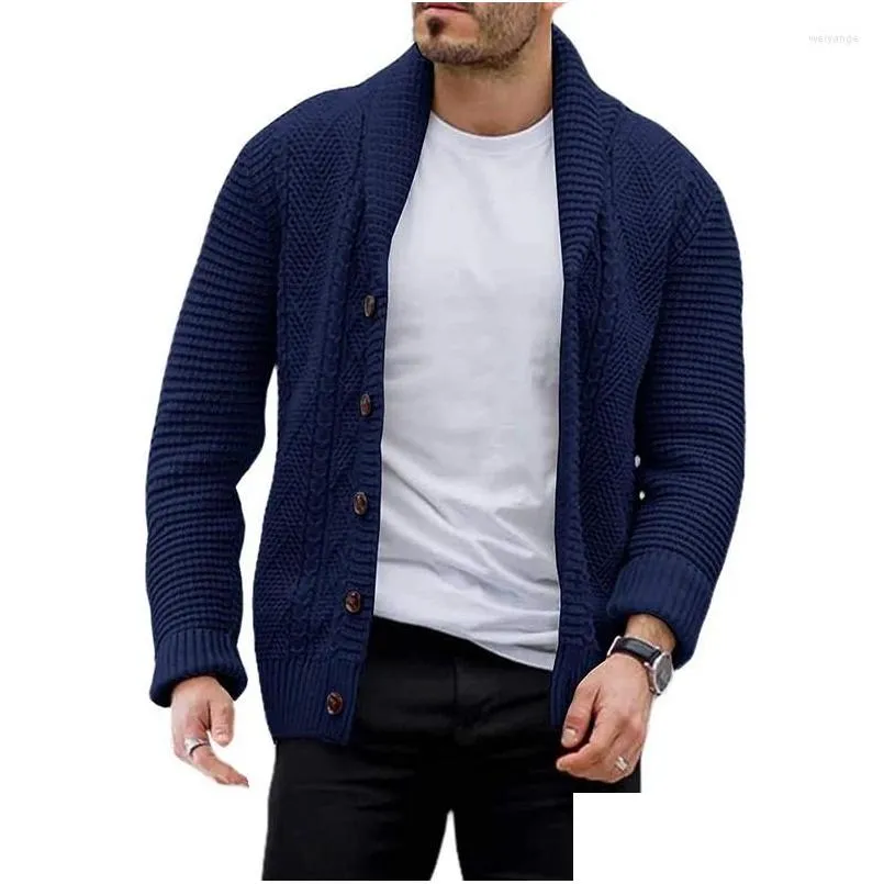 Mens Sweaters Sweater Cardigan Autumn And Winter Solid Color Button Europe The United States Casual Large Size Drop Delivery Apparel C Ot2Sr