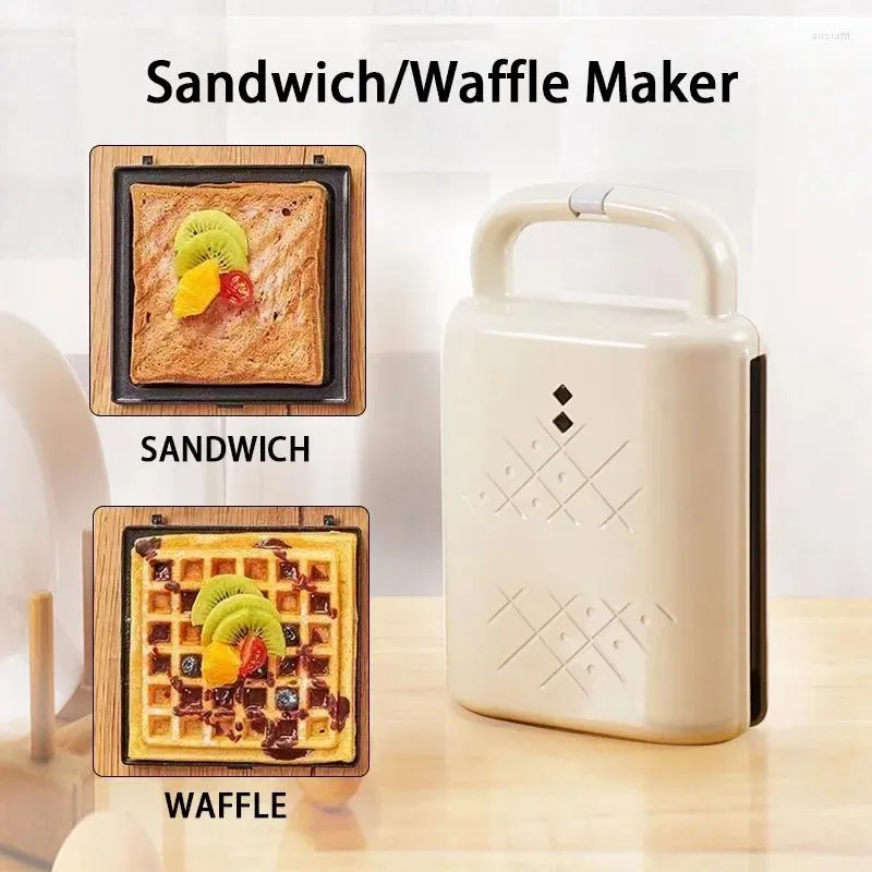 Fabricantes de pão 600W Waffle Makersandwich Makerbreakfast KakerStereo Aquecimento Aquecimento Home Toastais Multifuncionais de Aparelhos Pequenos